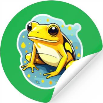 Discover Golden Poison Frog Illustration Stickers