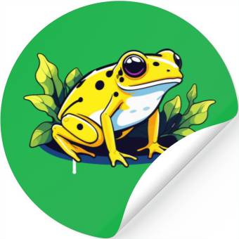 Discover Golden Poison Frog Illustration Stickers