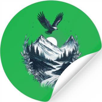 Discover Mountain Silver Eagle Stickers