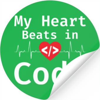 Discover My Heart Beats In Code Programmer Humor Programmin Stickers