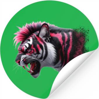 Discover Tiger pink punk Stickers