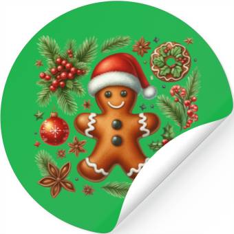 Discover Christmas Cute Gingerbread Stickers
