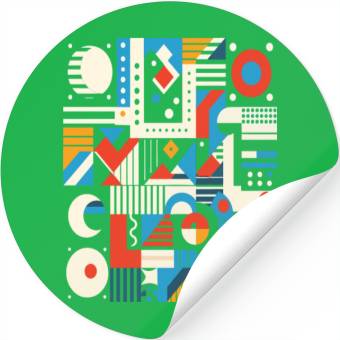 Discover Overlapping geometric shapes Stickers