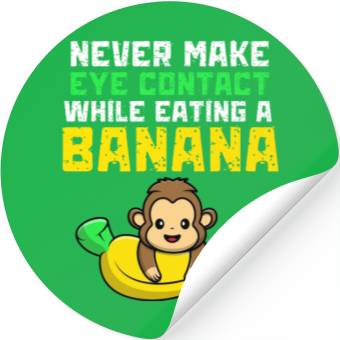 Discover Humorous Monkey Banana Eating Stickers