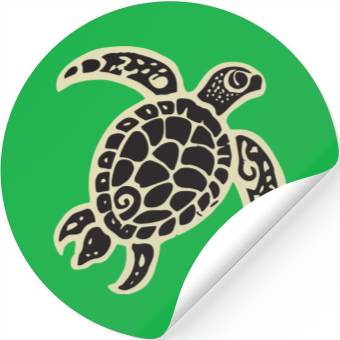 Discover Sea Turtle Design 2 Color Vector Stickers