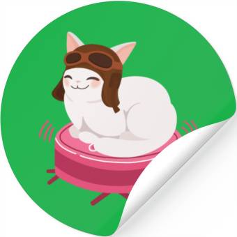 Discover Robot Vacuum Cleaner Cat Robot Stickers