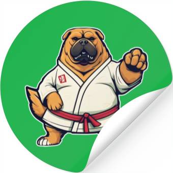 Discover karate dog Stickers