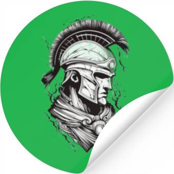 Discover Futuristic Warrior Portrait Design Stickers