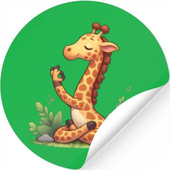 Discover Giraffe yoga practitioner Stickers