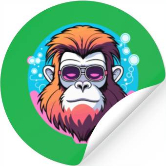 Discover Ape Monkey Illustration Stickers
