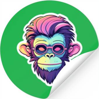 Discover Ape Monkey Illustration Stickers