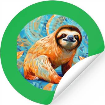 Discover Mosaic Mandala Sloth Stickers