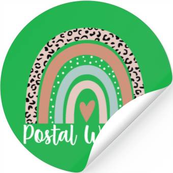 Discover Postal Worker Rainbow Leopard Funny Postal Worker Stickers
