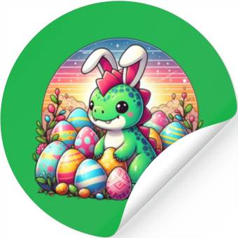 Discover Dino bunny with easter eggs Stickers