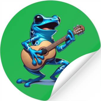 Discover Poison dart frog guitar Stickers