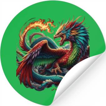 Discover Aether s Embrace The Phoenix Dragon Stickers