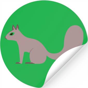Discover Squirrel Vector 3 Colors Stickers