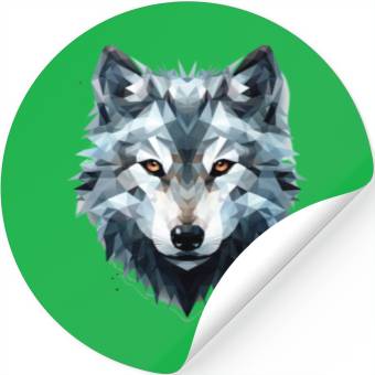 Discover Geometric Wolf Stickers