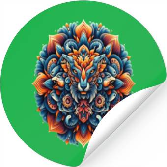 Discover Regal Fox Mandala Stickers