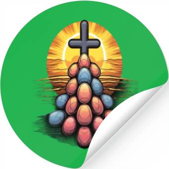 Discover Christian Easter Day Cross Easter Egg Hunt Stickers