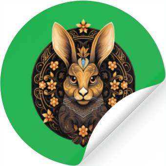 Discover Easter Bunny Rabbit Mandala Arts Easter Day Stickers