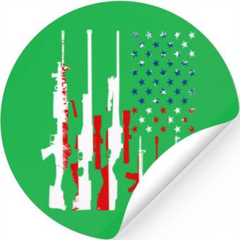 Discover Rifle gun flag Stickers