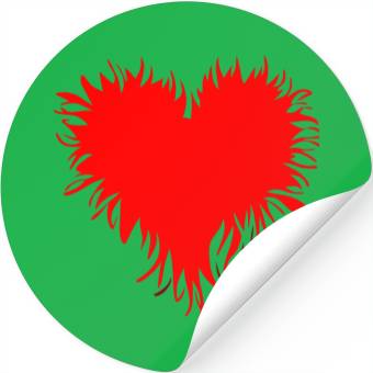 Discover Angry Fiery Heart Vector 2 Colors Stickers