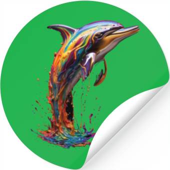 Discover Rainbow Dolphin Stickers