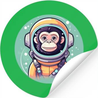 Discover Monkey Ape Astronaut Illustration Stickers
