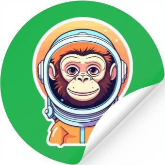 Discover Monkey Ape Astronaut Illustration Stickers