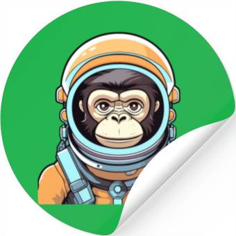 Discover Monkey Ape Astronaut Illustration Stickers