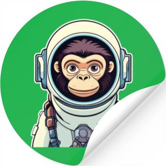 Discover Monkey Ape Astronaut Illustration Stickers