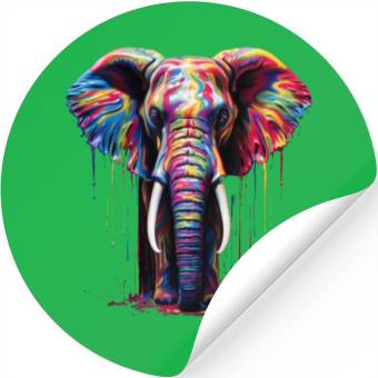 Discover Rainbow Elephant Stickers