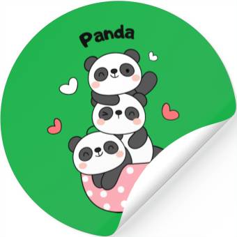 Discover Bear And Panda Couple Classic Stickers