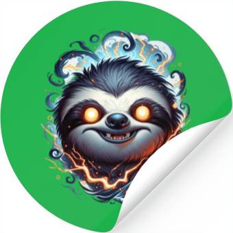 Discover Ethereal Flame Sloth Stickers