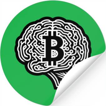 Discover Bitcoin symbol crypto coins brain mindset 3 Stickers