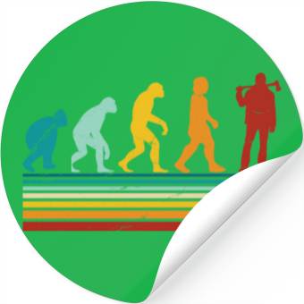 Discover Retro Lumberjack Evolution - From Monkey to Human Stickers