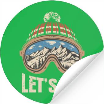 Discover Let's Ski skiing lover Stickers