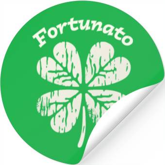 Discover Fortunato Emblem Distressed Four-Leaf Stickers