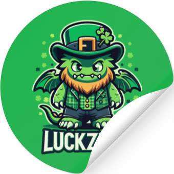Discover Luckzilla St. Paddy's Day Dragon Stickers