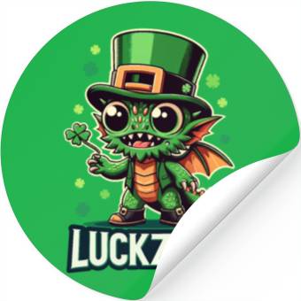 Discover Luckzilla St. Paddy's Day Dragon Stickers