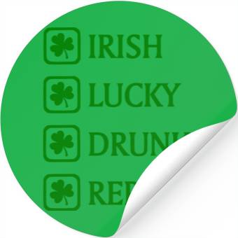 Discover Irish Lucky Drunk Repeat Stickers