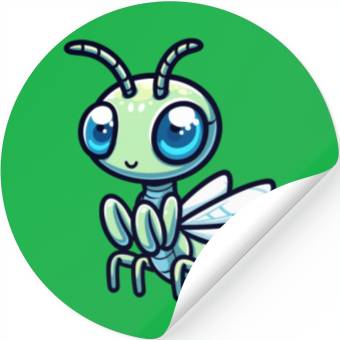 Discover Playful Mantis Cartoon Stickers