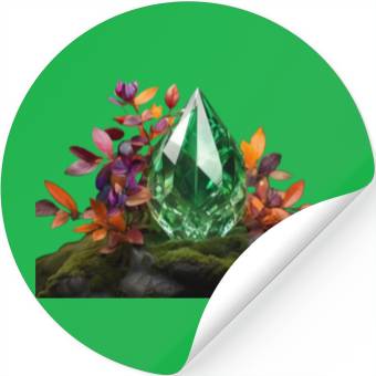 Discover green crystal Stickers