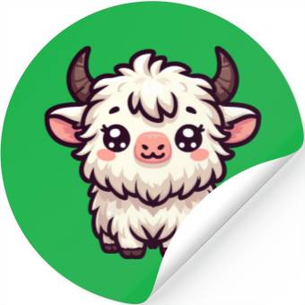 Discover Playful Yak Cartoon Stickers