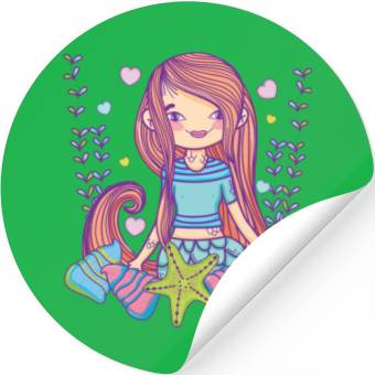 Discover Cute mermaid cartoon Stickers