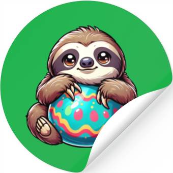 Discover Easter Sloth: Embrace and Easter Egg Stickers
