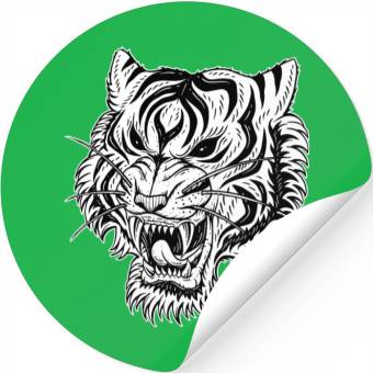 Discover Dark Angry Tiger Sideview Stickers