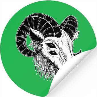 Discover Dark Devil Goat Horn Head Stickers