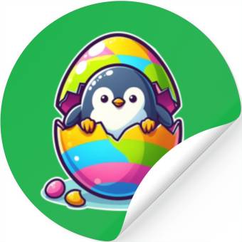 Discover Penguin hatches from colorful Easter egg Stickers